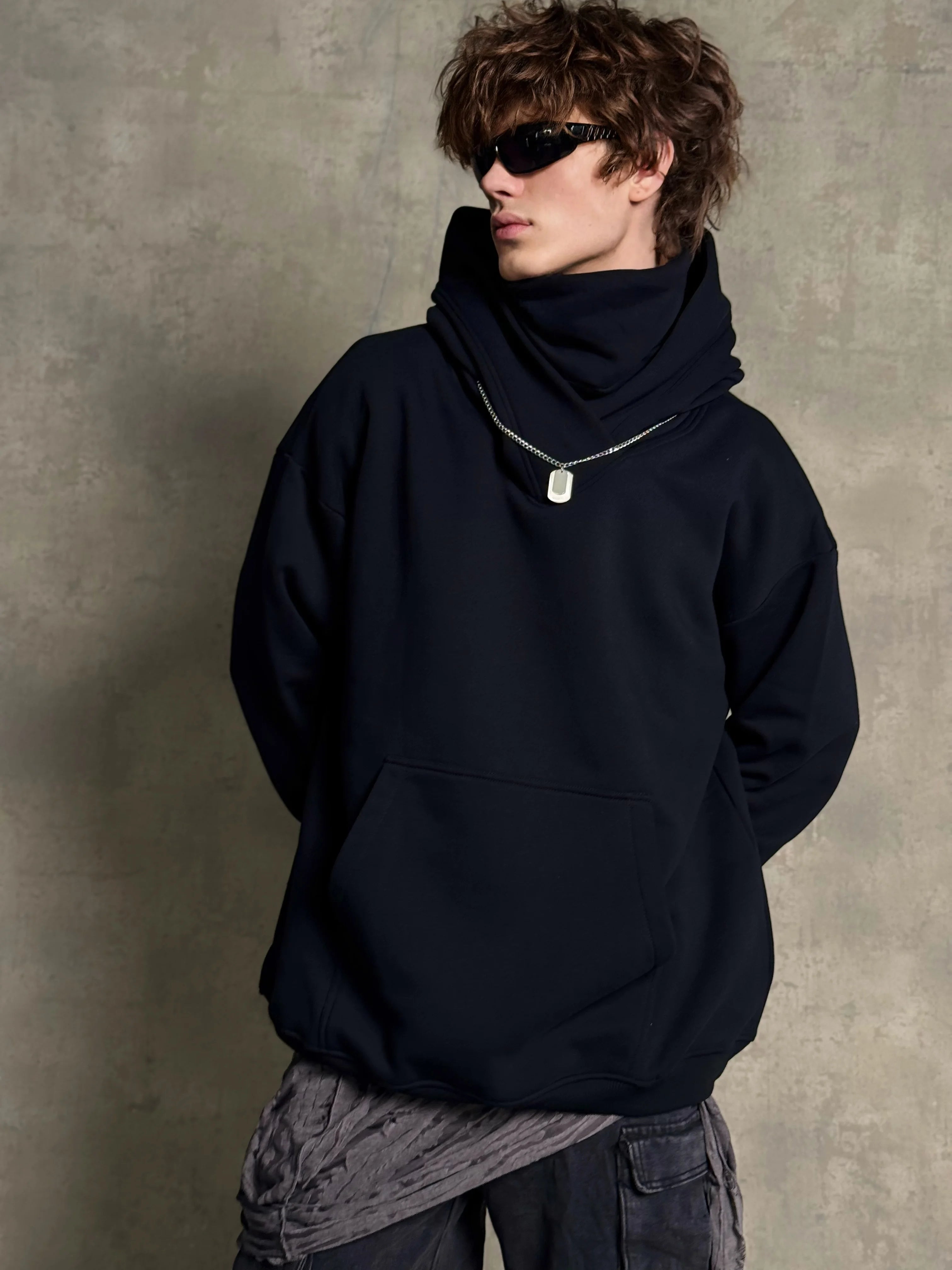 Mans Black Ninja Hood