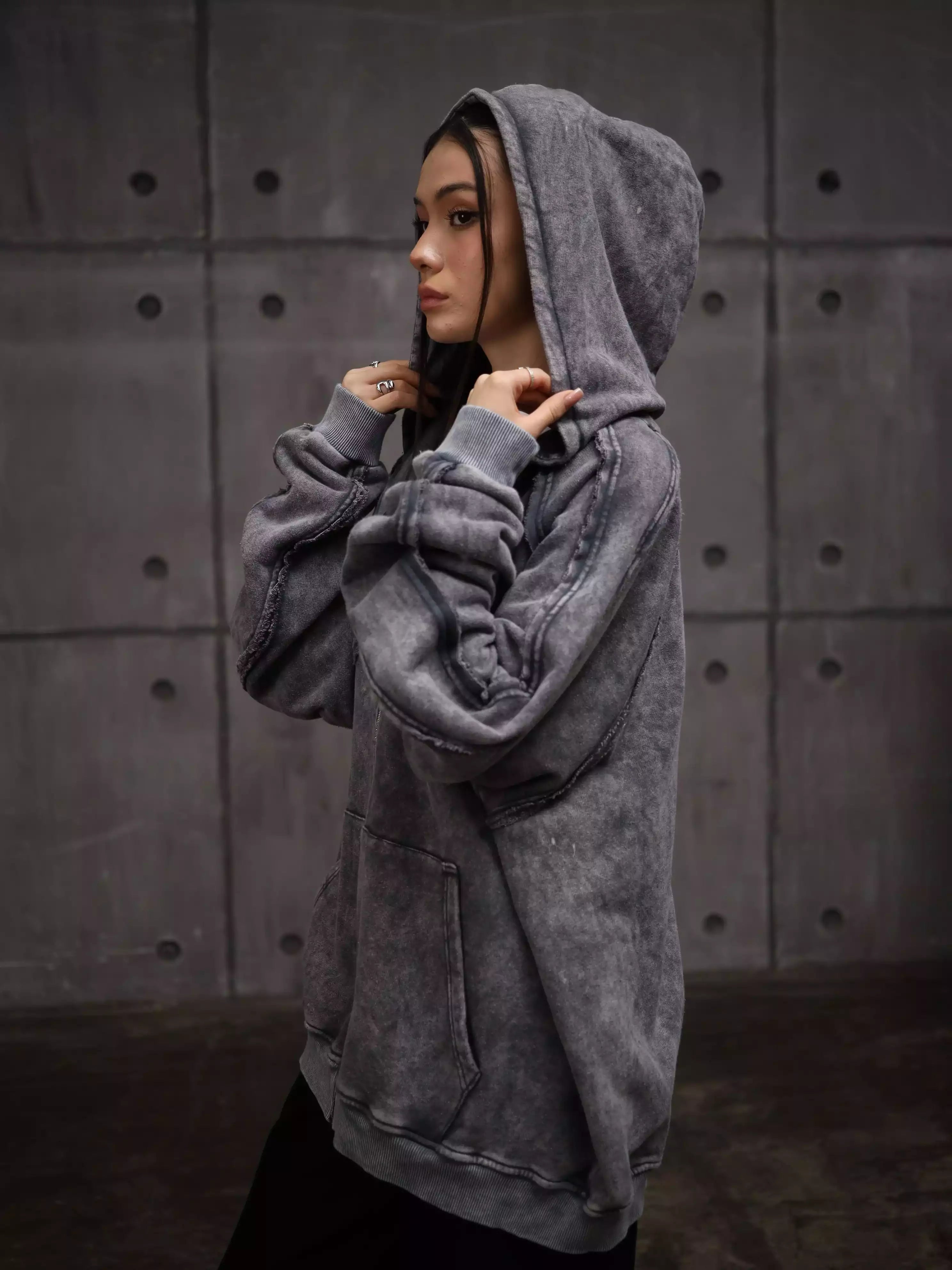 Raw Seam Garment-Dyed Cotton Zipper