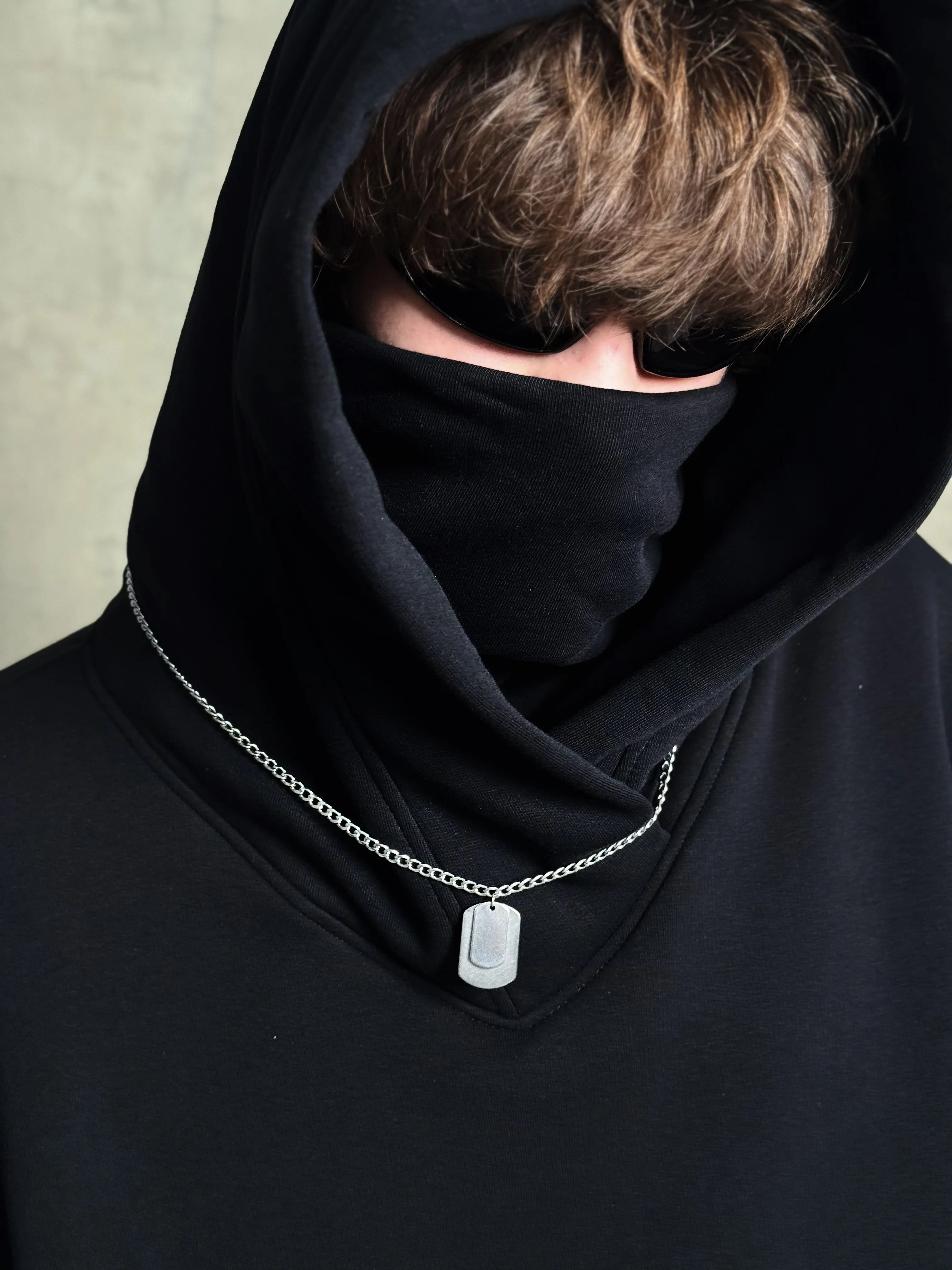 Mans Black Ninja Hood