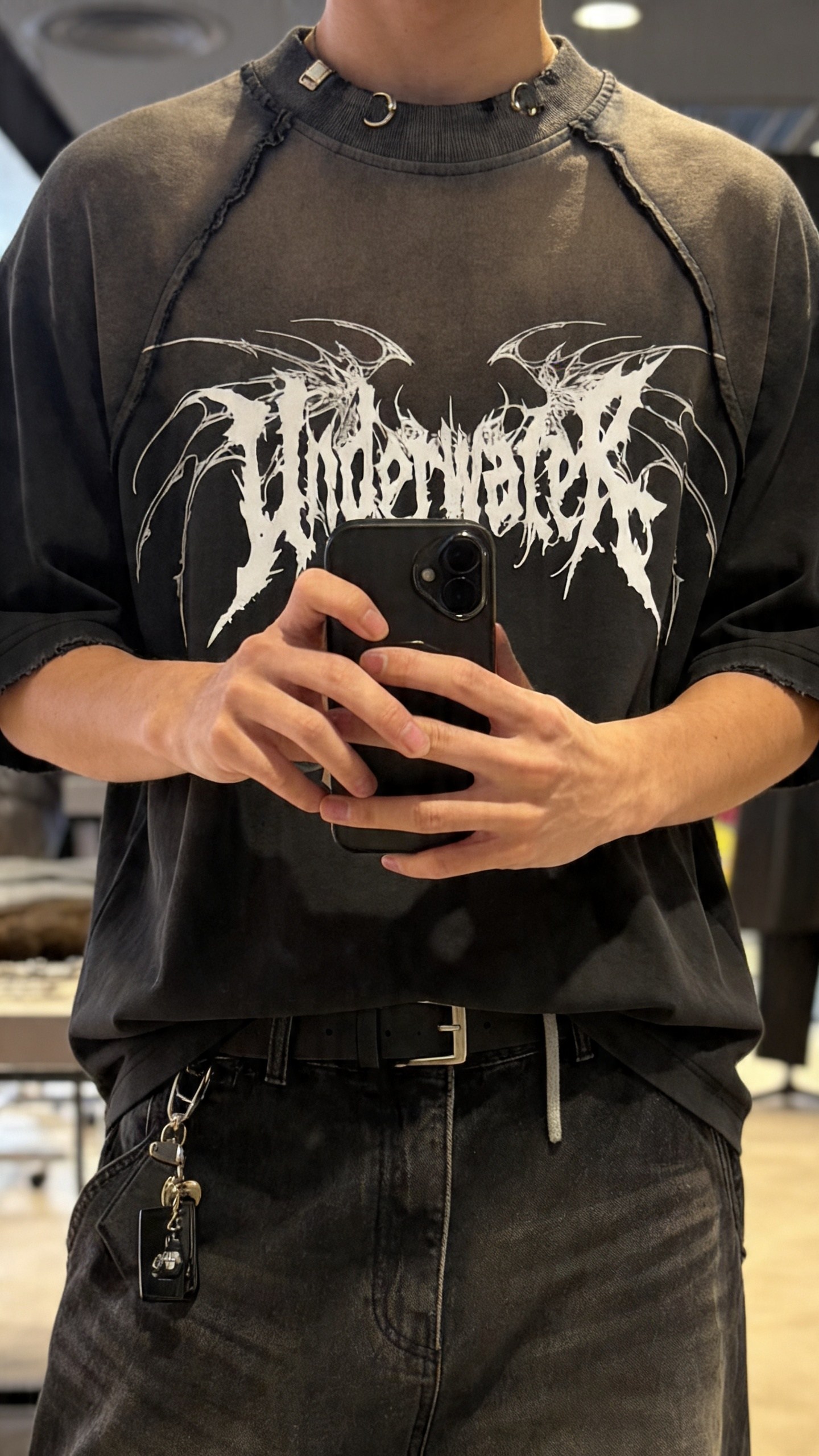 T-shirt with piercing