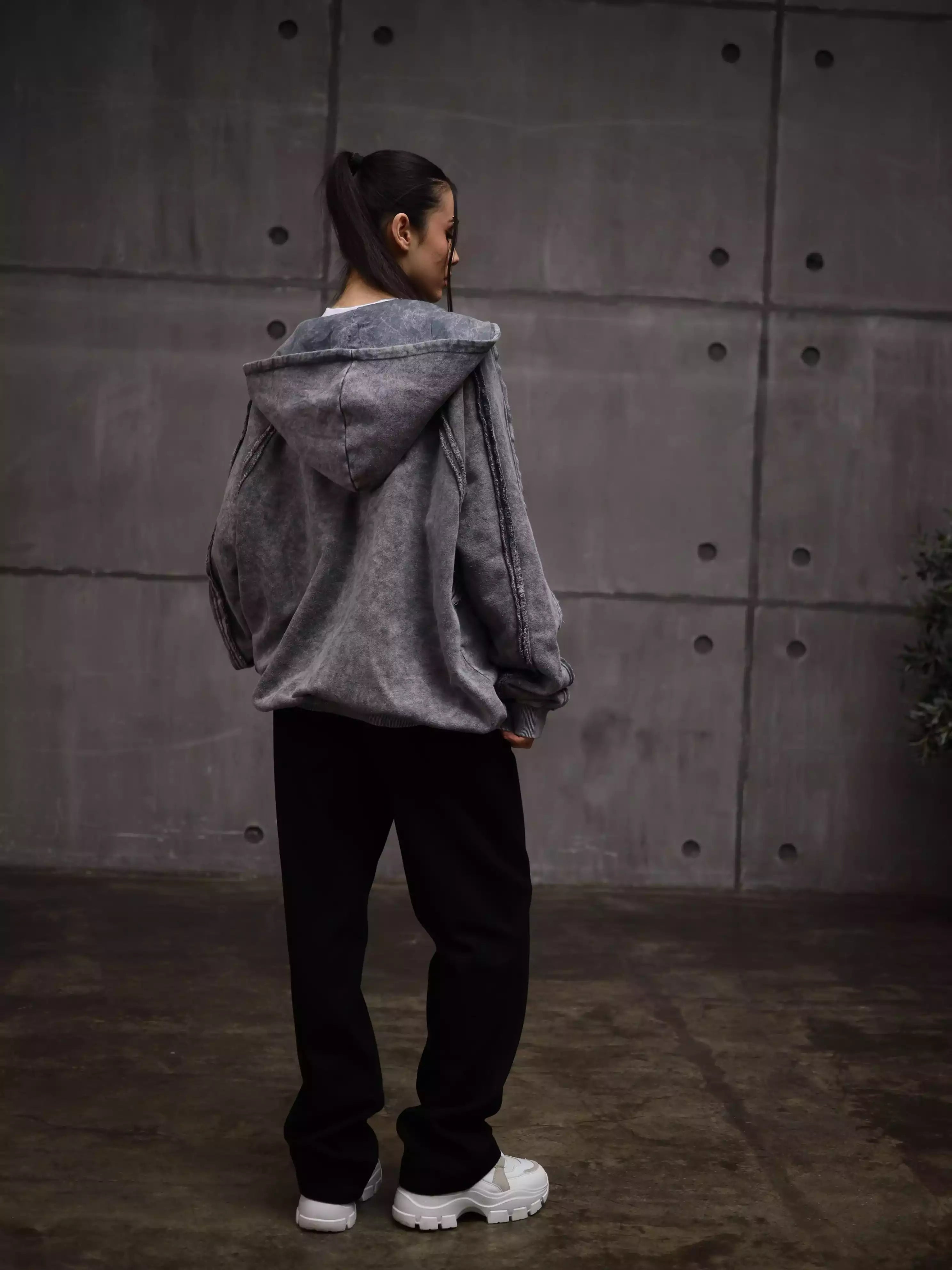 Womens Zipper with Visible Stitching