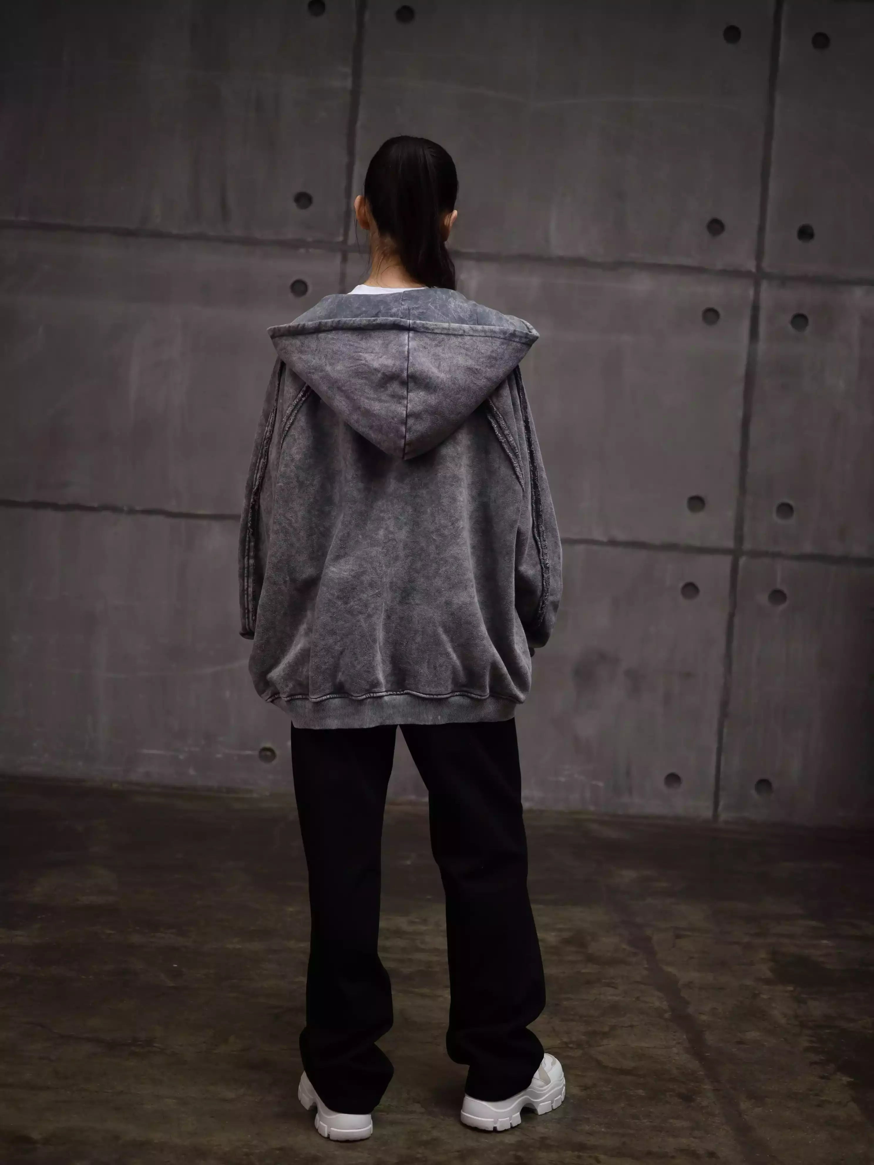 Womens Zipper with Visible Stitching