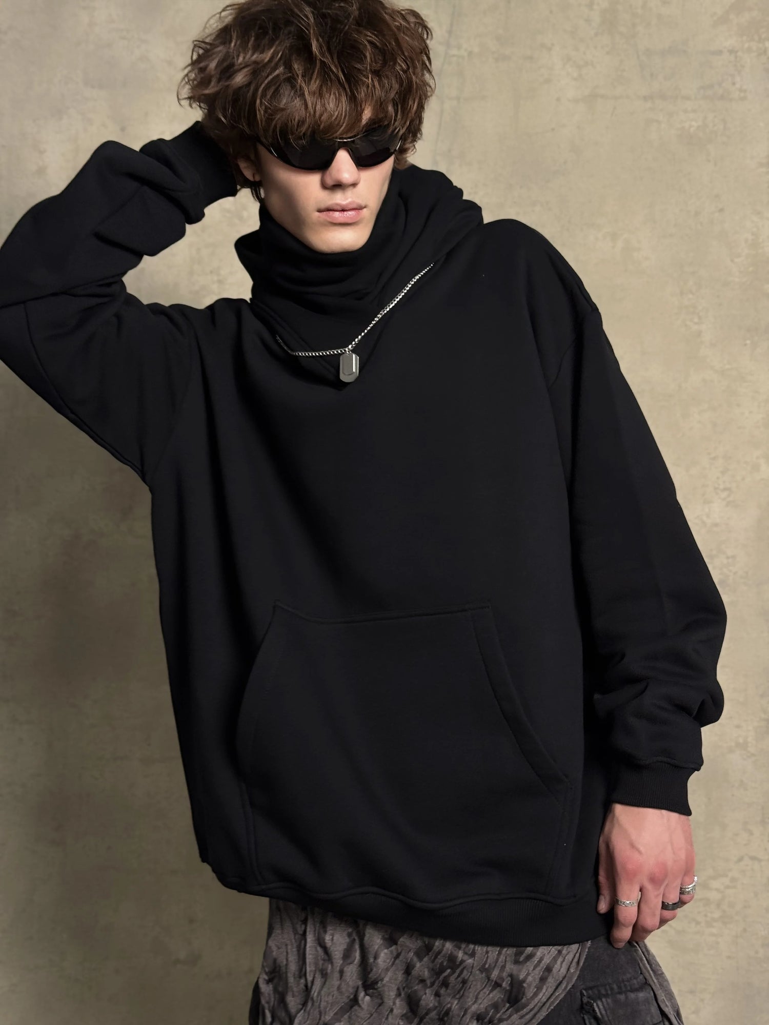 Mans Black Ninja Hood