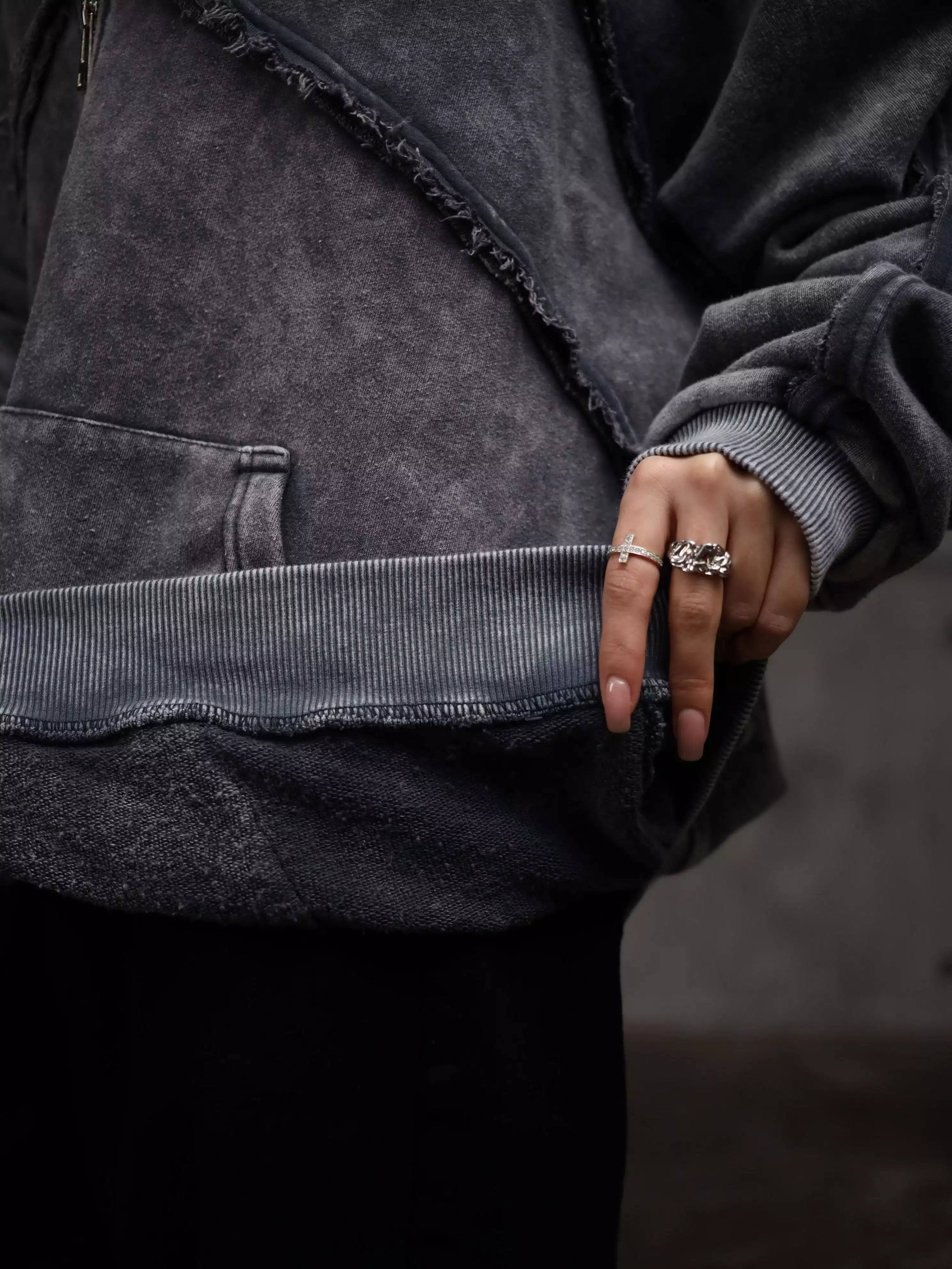 Womens Zipper with Visible Stitching