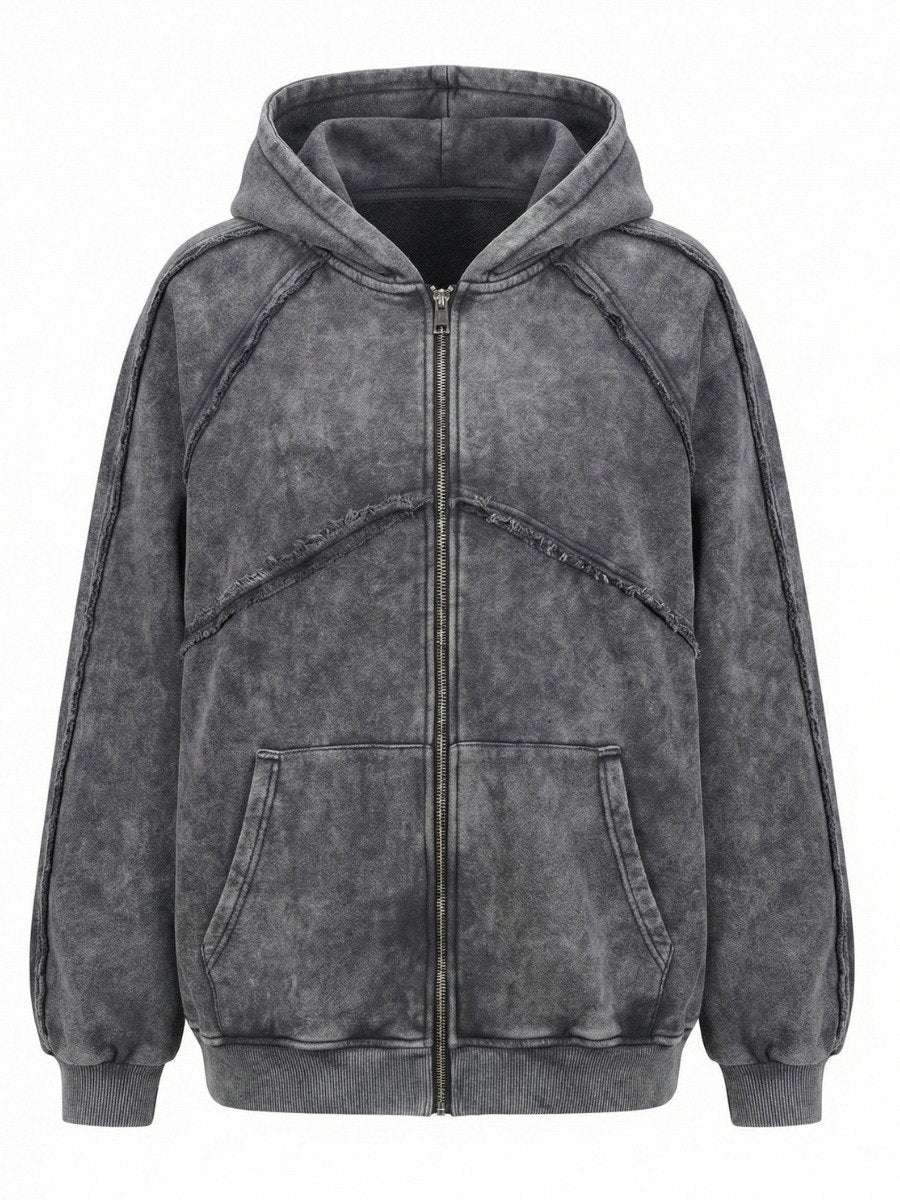 Raw Seam Garment-Dyed Cotton Zipper