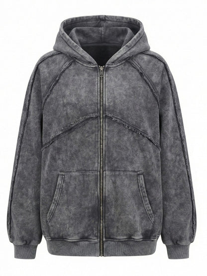 Raw Seam Garment-Dyed Cotton Zipper