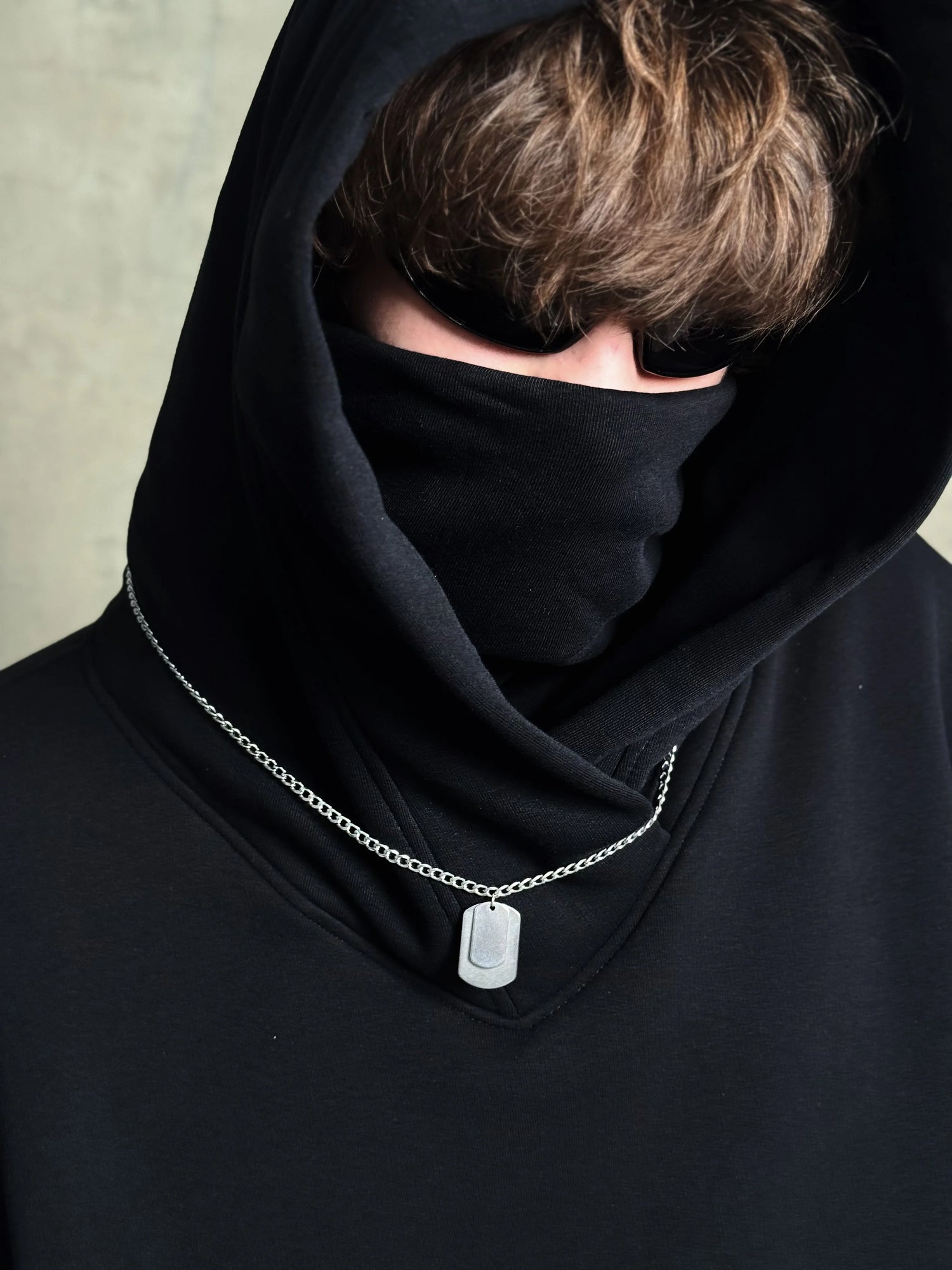 Mans Black Ninja Hood
