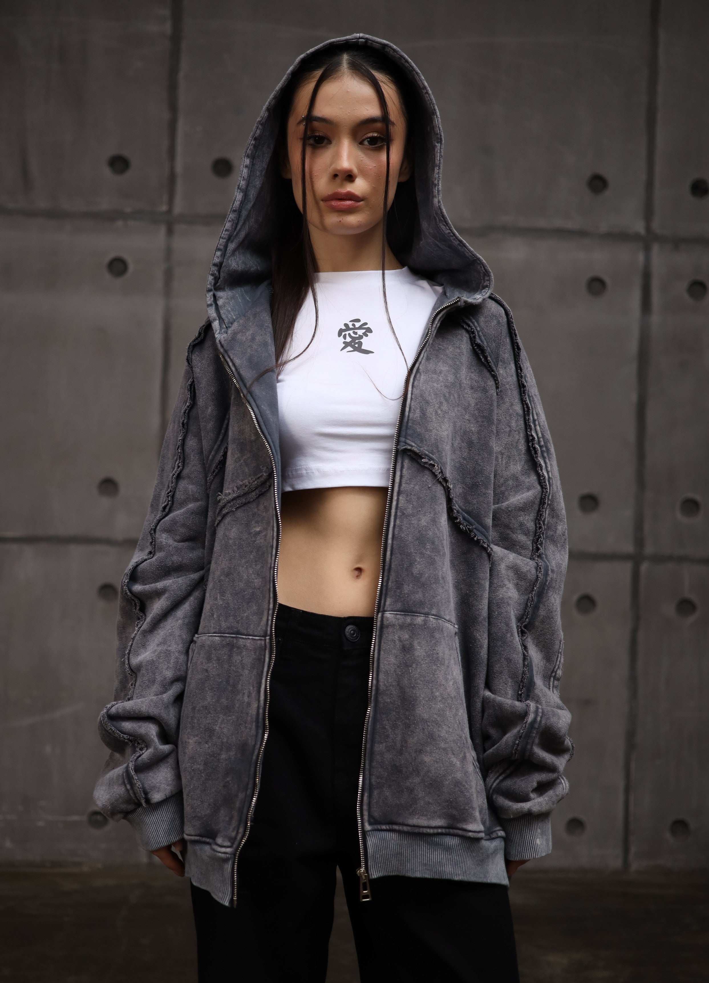 Raw Seam Garment-Dyed Cotton Zipper