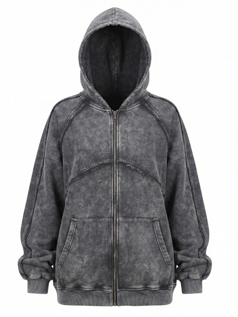 Raw Seam Garment-Dyed Cotton Zipper