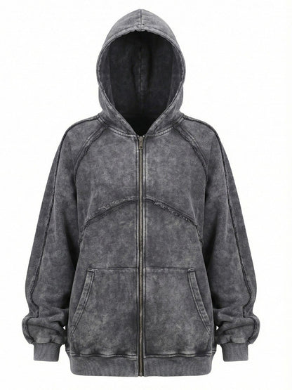Raw Seam Garment-Dyed Cotton Zipper